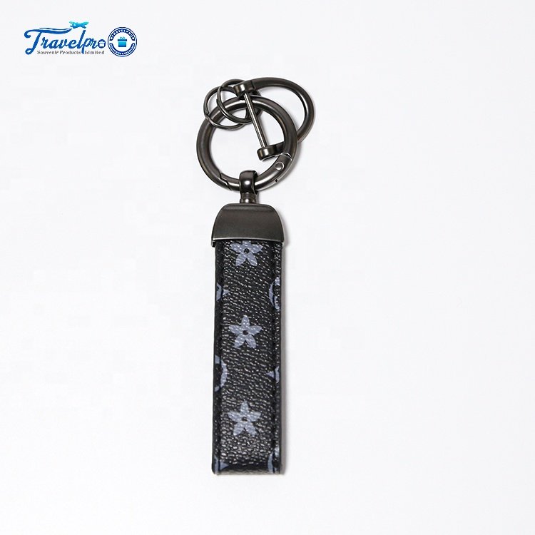Travelpro Factory Price Wholesale Beautiful Car Key Chains Custom Logo Fancy Printed Leather Keychain