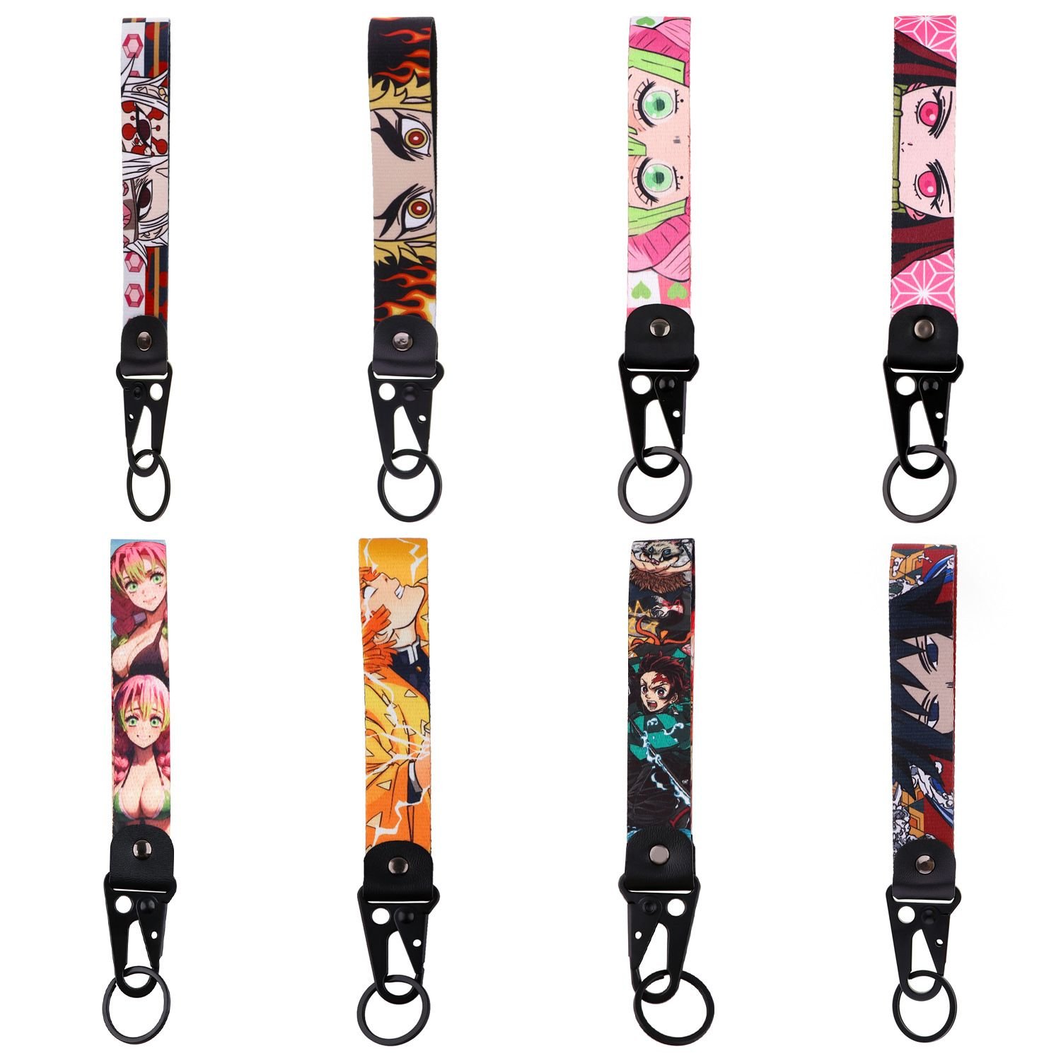 Small gift wholesale anime demon killer character Olecranon keychain pendant leather metal unique car fashion accessories