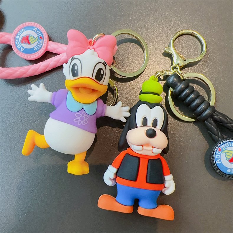 Cartoon Cute 3D Mouse Doll Key Chain With Wrist Strap Key Ring Car Ring Bag Widget Accessories Pendant Lovely Girl Gift