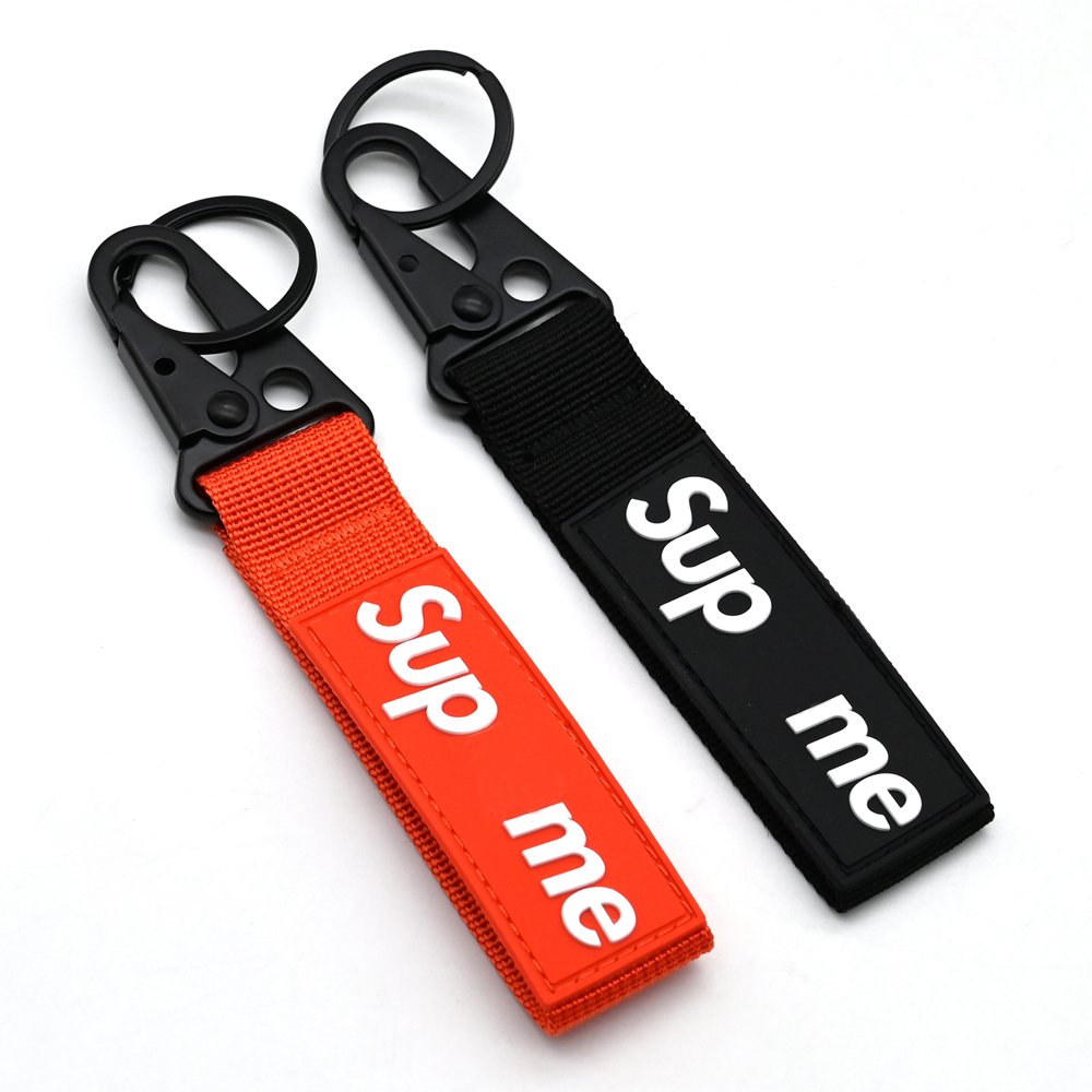 Hot selling Nylon Car Keychain For Car brands Olecranon Metal Key Ring Accessories With Logo