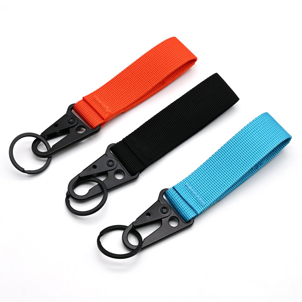 Hot selling Nylon Car Keychain For Car brands Olecranon Metal Key Ring Accessories With Logo