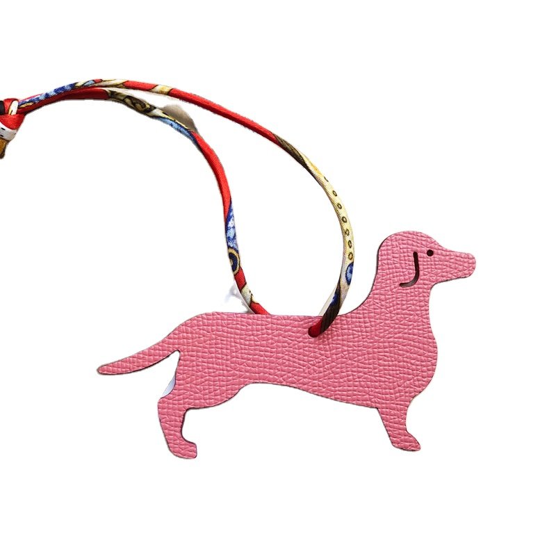 Luxury animal dog leather car keychain leather key chain keyring ornament accessories designer bag charm pendant