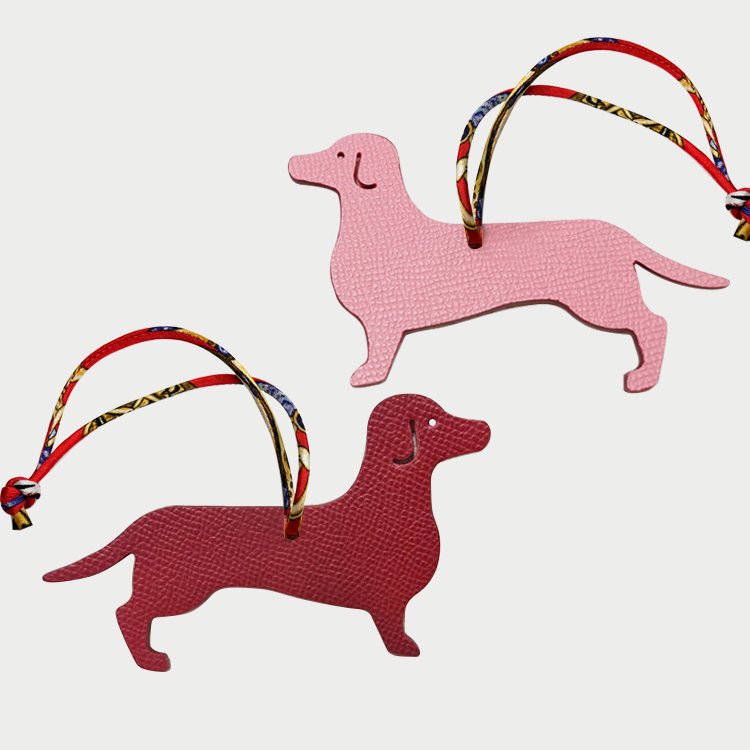 Luxury animal dog leather car keychain leather key chain keyring ornament accessories designer bag charm pendant