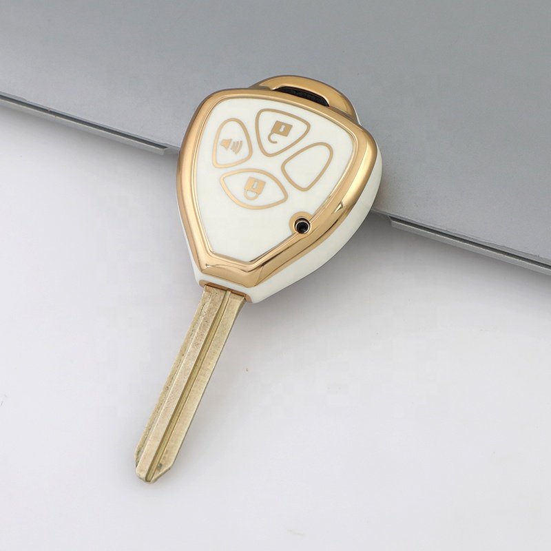 Factory sales Car key cover Gold edge TPU car key case For Toyota Avensis Land Cruiser Prado 150 Key Accessories Car Key holder