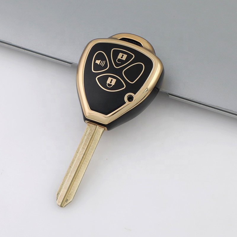 Factory sales Car key cover Gold edge TPU car key case For Toyota Avensis Land Cruiser Prado 150 Key Accessories Car Key holder