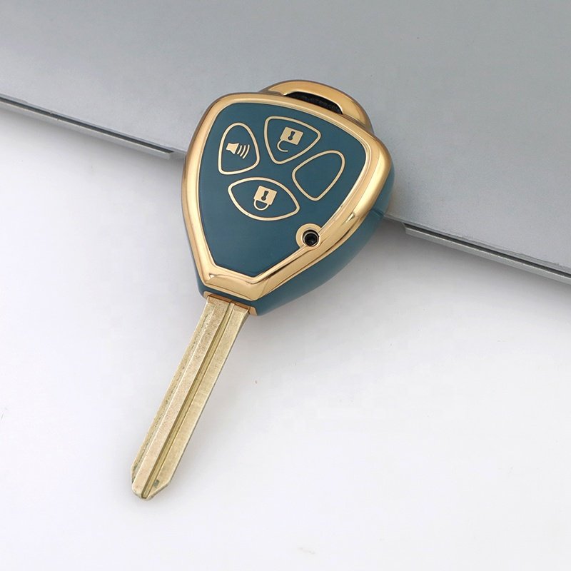 Factory sales Car key cover Gold edge TPU car key case For Toyota Avensis Land Cruiser Prado 150 Key Accessories Car Key holder