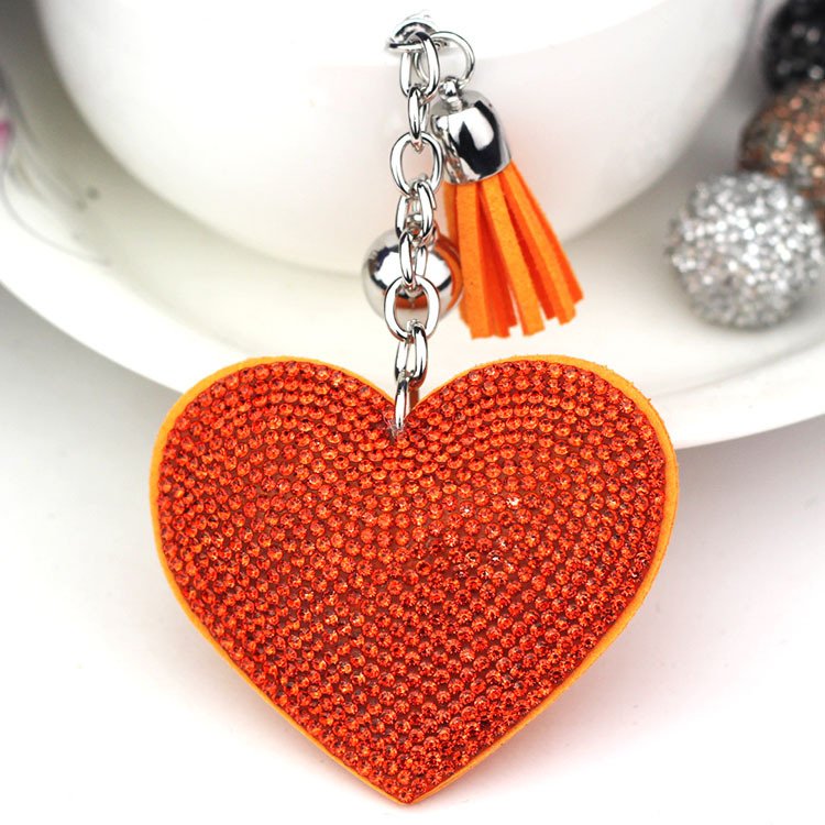 Bling Diamond Heart Shape Key Chain Rhinestone Bag Car Charm Key Pendant Keychains Promotional Gift Crystal Heart Keychain