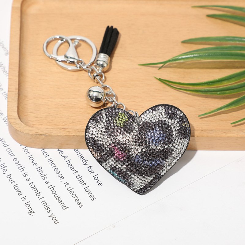 Bling Diamond Heart Shape Key Chain Rhinestone Bag Car Charm Key Pendant Keychains Promotional Gift Crystal Heart Keychain