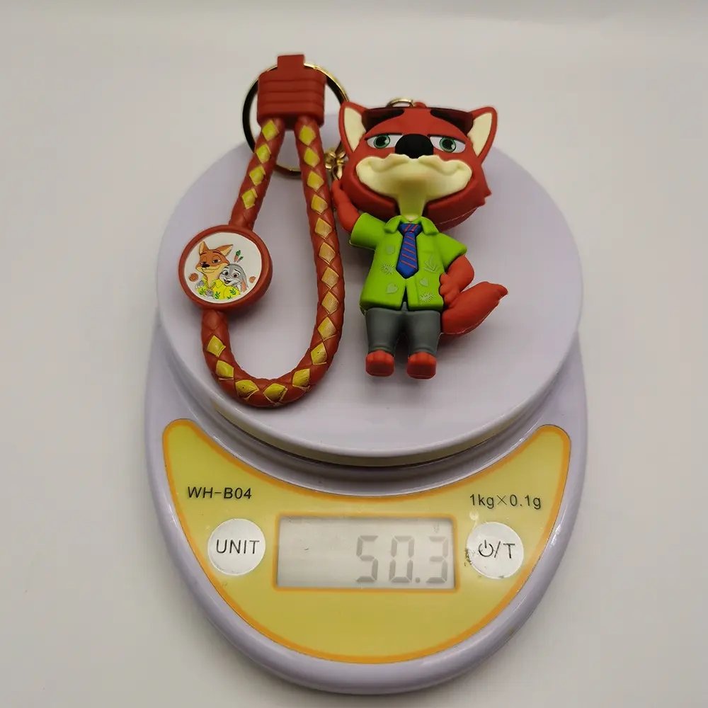 Wholesale Factory custom Zootopia Cartoon Doll Keychain Bag Pendant 3D Soft PVC Rubber Key Chain Car Bag Pendant Gift Keychains