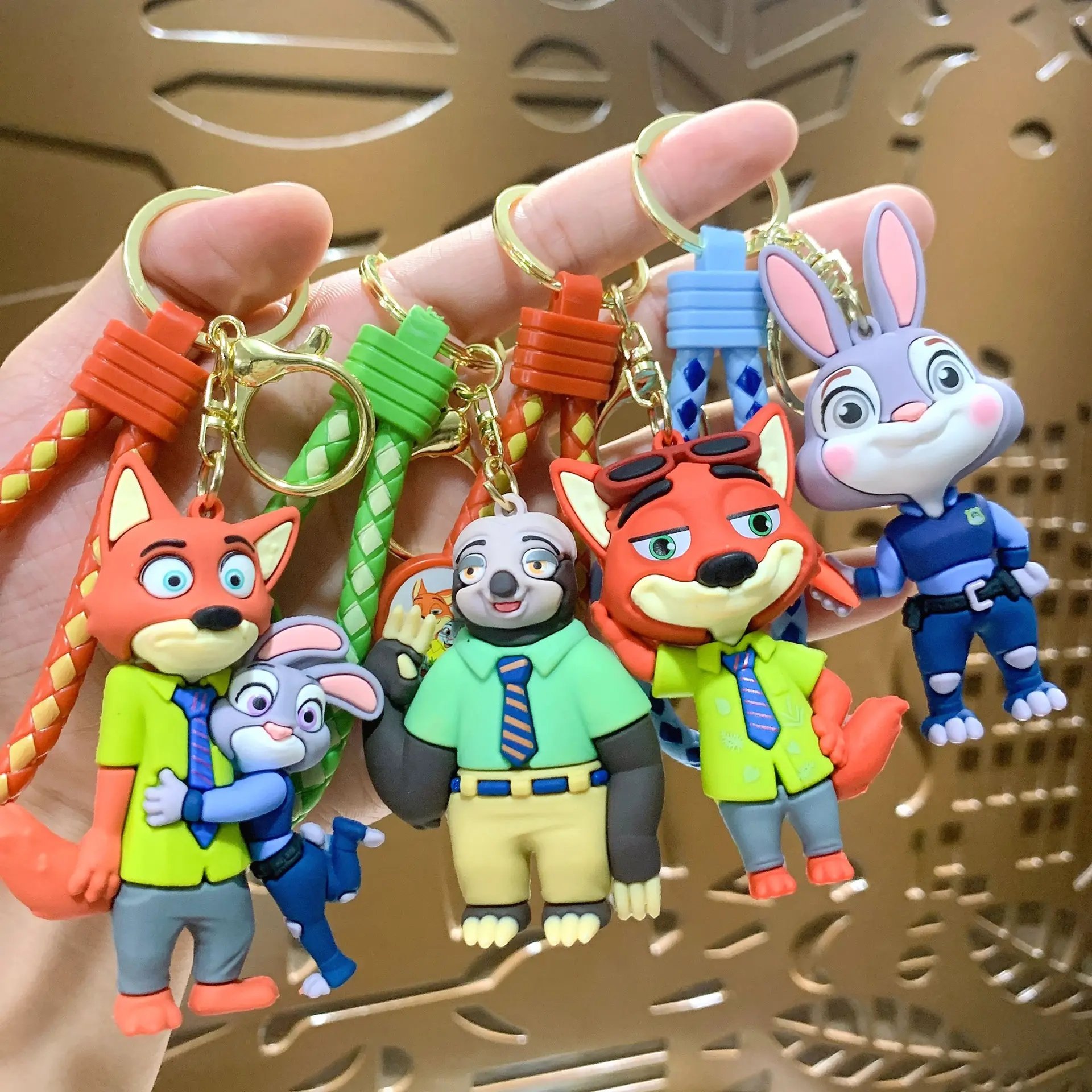 Wholesale Factory custom Zootopia Cartoon Doll Keychain Bag Pendant 3D Soft PVC Rubber Key Chain Car Bag Pendant Gift Keychains
