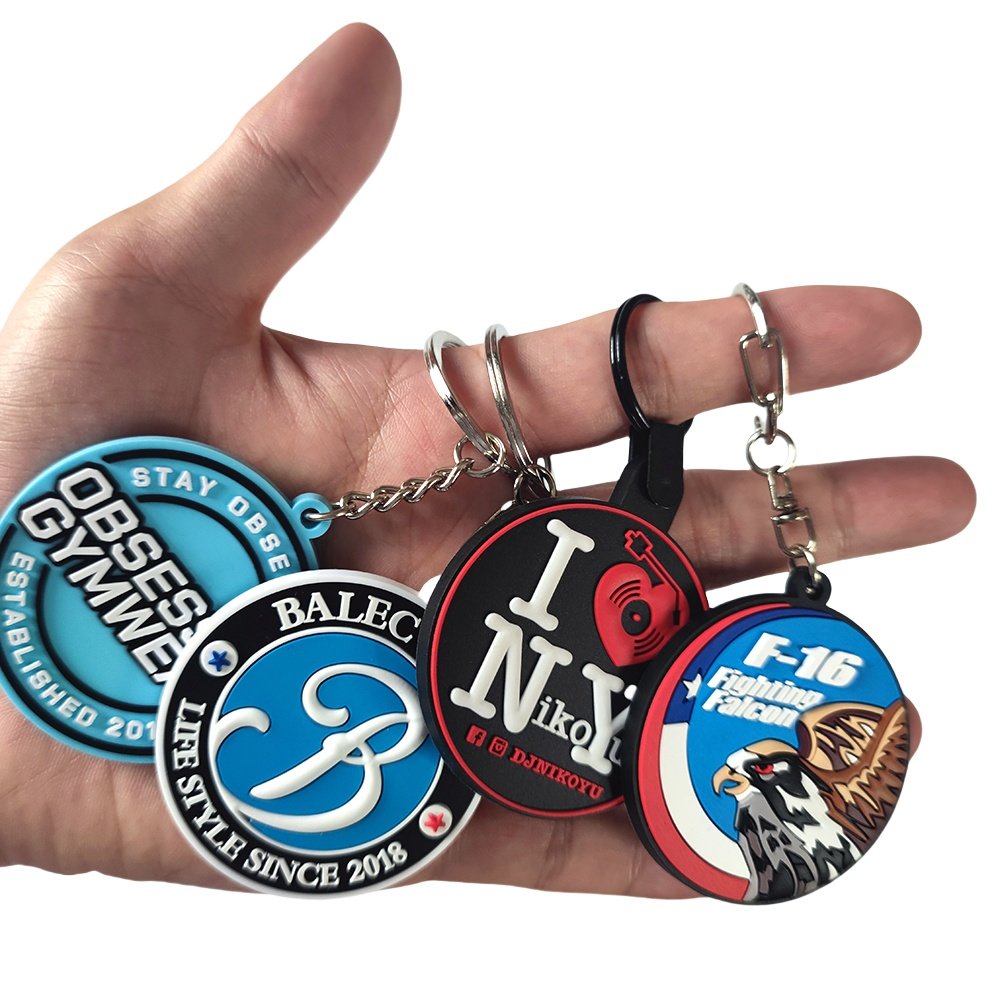 custom rubber keyring 2024 new design key rings cute car logo keychain PVC rubber silicone key chain