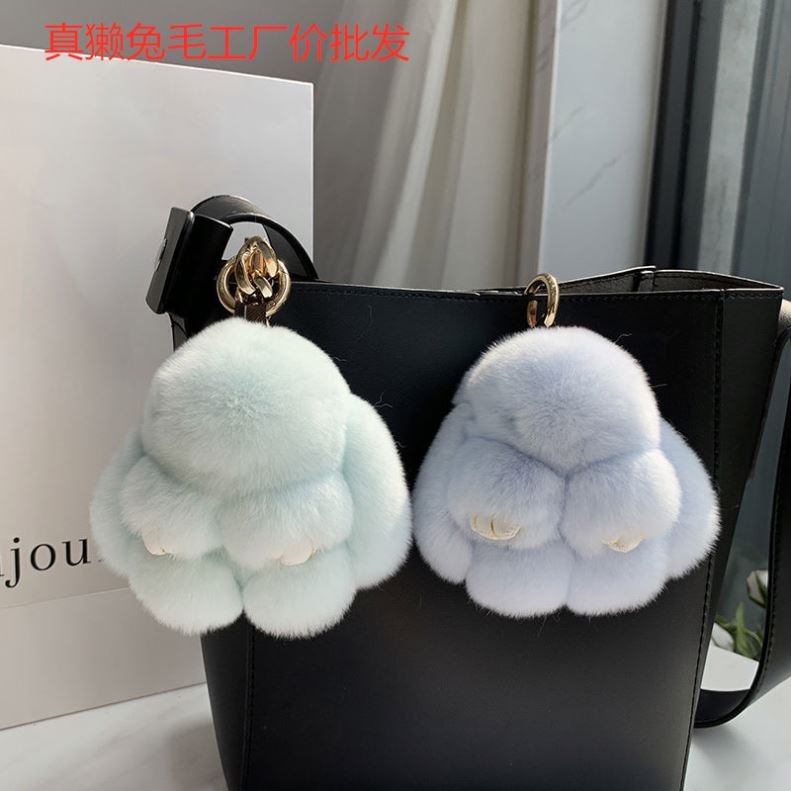 Bunny Stuffed Animal kawaii Plush keychains toys Rabbit Fur Keychain Fluffy Soft Cute Fuzzy Accessories Handbag Backpack Charms