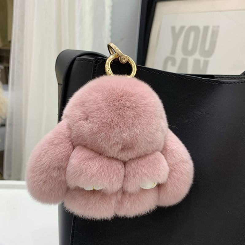 Bunny Stuffed Animal kawaii Plush keychains toys Rabbit Fur Keychain Fluffy Soft Cute Fuzzy Accessories Handbag Backpack Charms