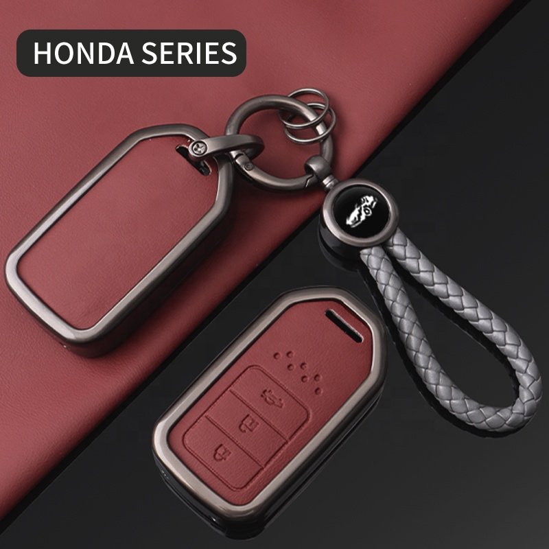 Professional Manufacturers' Custom Leather Car Key Fob Case Zinc Alloy Key Covers New Design Car Protection Key Accessories