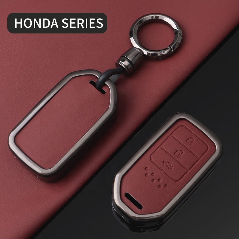Professional Manufacturers' Custom Leather Car Key Fob Case Zinc Alloy Key Covers New Design Car Protection Key Accessories
