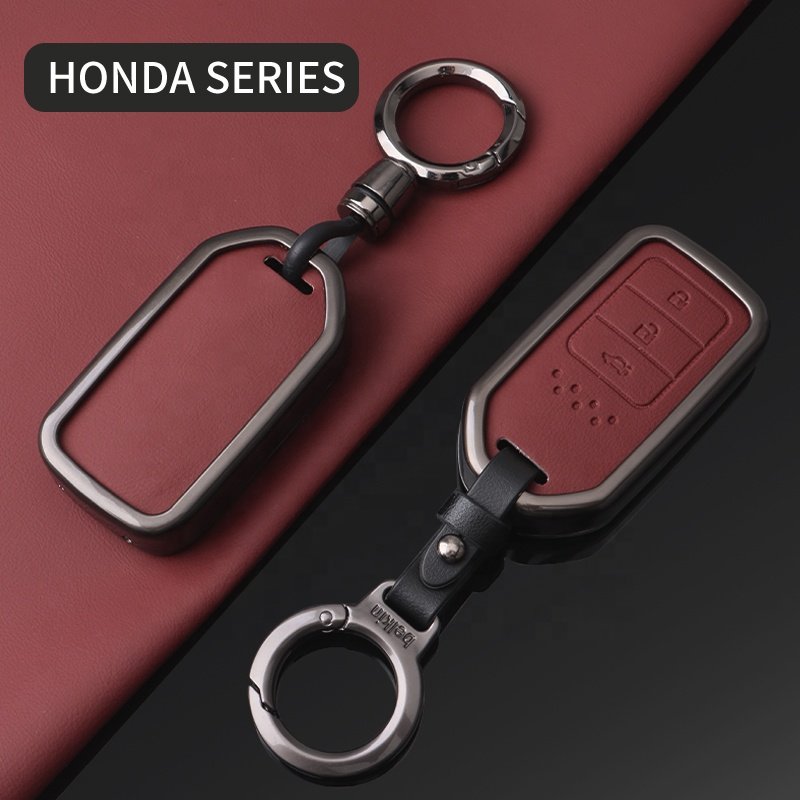 Professional Manufacturers' Custom Leather Car Key Fob Case Zinc Alloy Key Covers New Design Car Protection Key Accessories