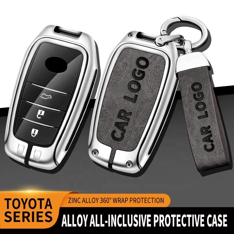Lower Price For Toyota Crown Rav4 Leather Metal Car Key Cover