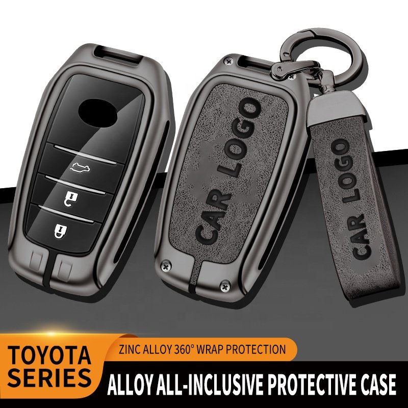 Lower Price For Toyota Crown Rav4 Leather Metal Car Key Cover