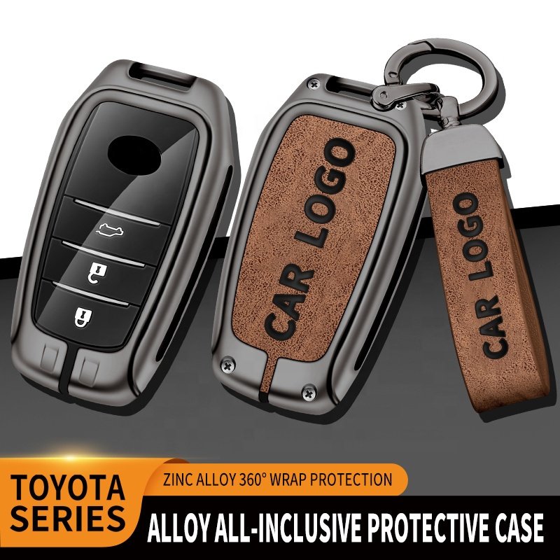 Lower Price For Toyota Crown Rav4 Leather Metal Car Key Cover