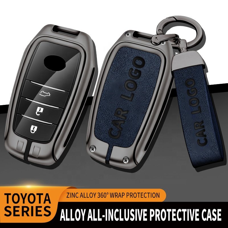 Lower Price For Toyota Crown Rav4 Leather Metal Car Key Cover