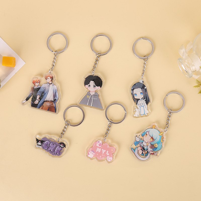 Factory Custom Design Acrylic Keychain Holographic Acrylic Key chain Plastic Pendant Rainbow Charm Custom Acrylic Keychain