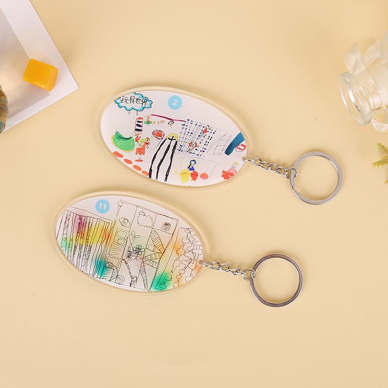 Factory Custom Design Acrylic Keychain Holographic Acrylic Key chain Plastic Pendant Rainbow Charm Custom Acrylic Keychain