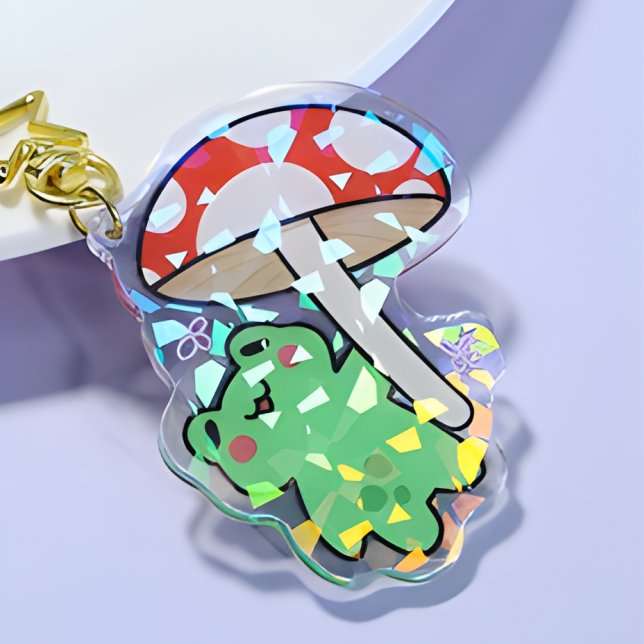 Factory Custom Design Acrylic Keychain Holographic Acrylic Key chain Plastic Pendant Rainbow Charm Custom Acrylic Keychain
