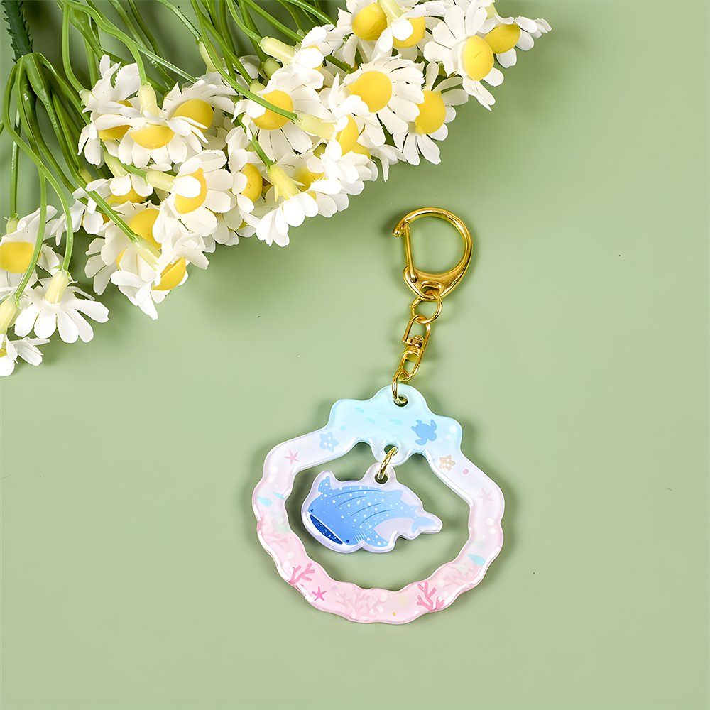 Factory Custom Design Acrylic Keychain Holographic Acrylic Key chain Plastic Pendant Rainbow Charm Custom Acrylic Keychain