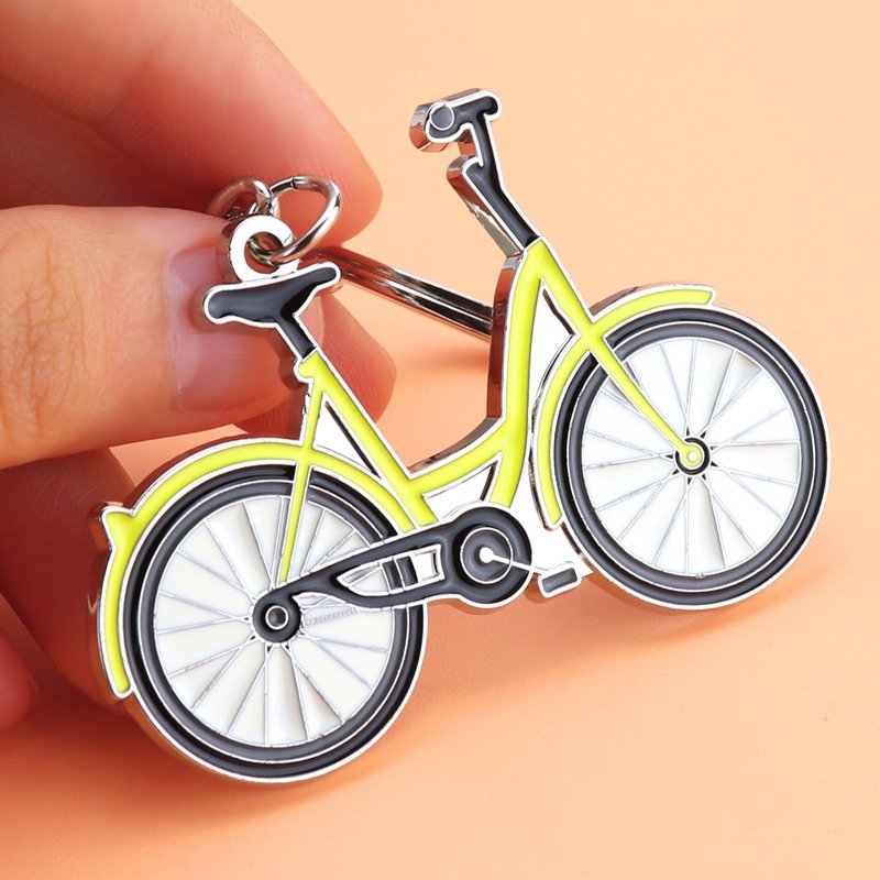 Custom 3D Sport Metal Bicycle Key chain Bag Charm Pendant Gift Bike Cycling Riding Keyring mini mountain bike keychains