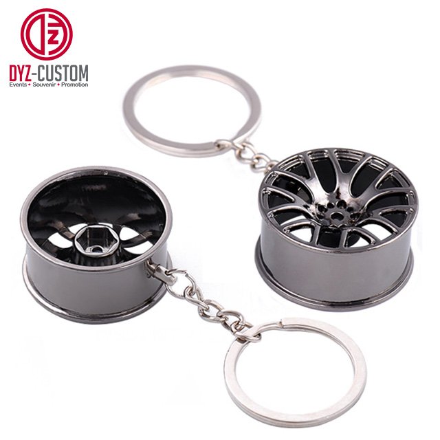 Creative Hot Auto Part Model Wheel Rim Tyre Metal Keychain Car Accessories