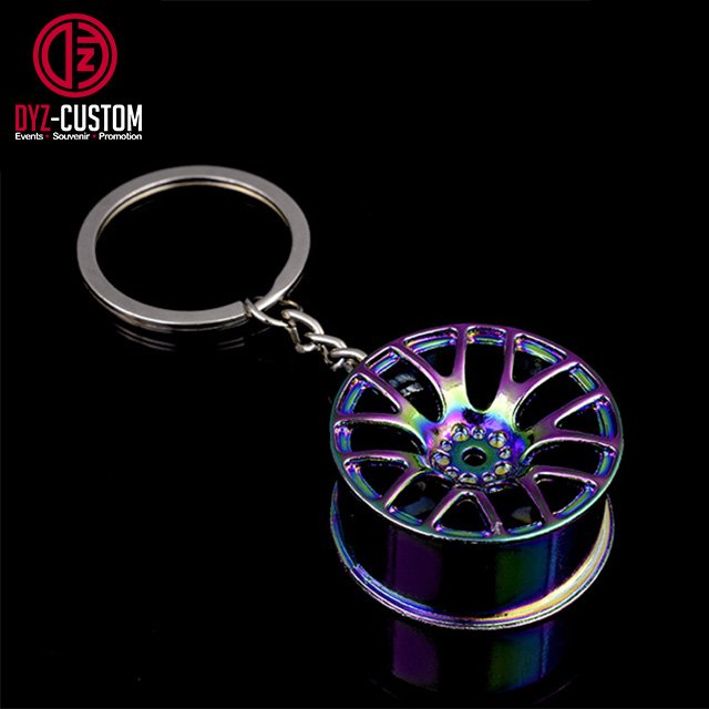 Creative Hot Auto Part Model Wheel Rim Tyre Metal Keychain Car Accessories