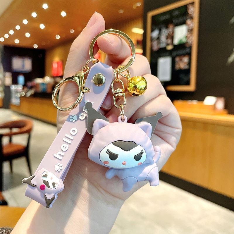 Wholesale 3d Keychain Charm Bag Pendant Cartoon Anime Keychain Accessories Lovely Hello Kitty Melody Kurumi Key Chains