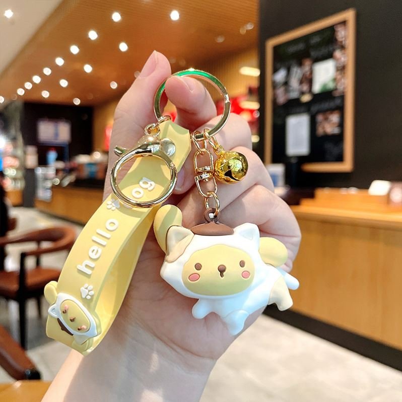 Wholesale 3d Keychain Charm Bag Pendant Cartoon Anime Keychain Accessories Lovely Hello Kitty Melody Kurumi Key Chains