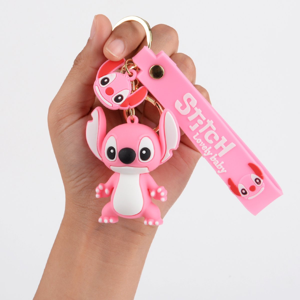 2024 New Adorable Stitch 3D Keychain Lilo Pendant Key Chain Silicone Anime Figure PVC Stitch Keychains For Kids's Gift