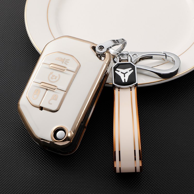 Tpu key fob cover for Jeep , Flip Key Case for Jeep accessories 2020-2021 Gladiator JT Sahara JLU 2018-2021 Wrangler JL Rubicon