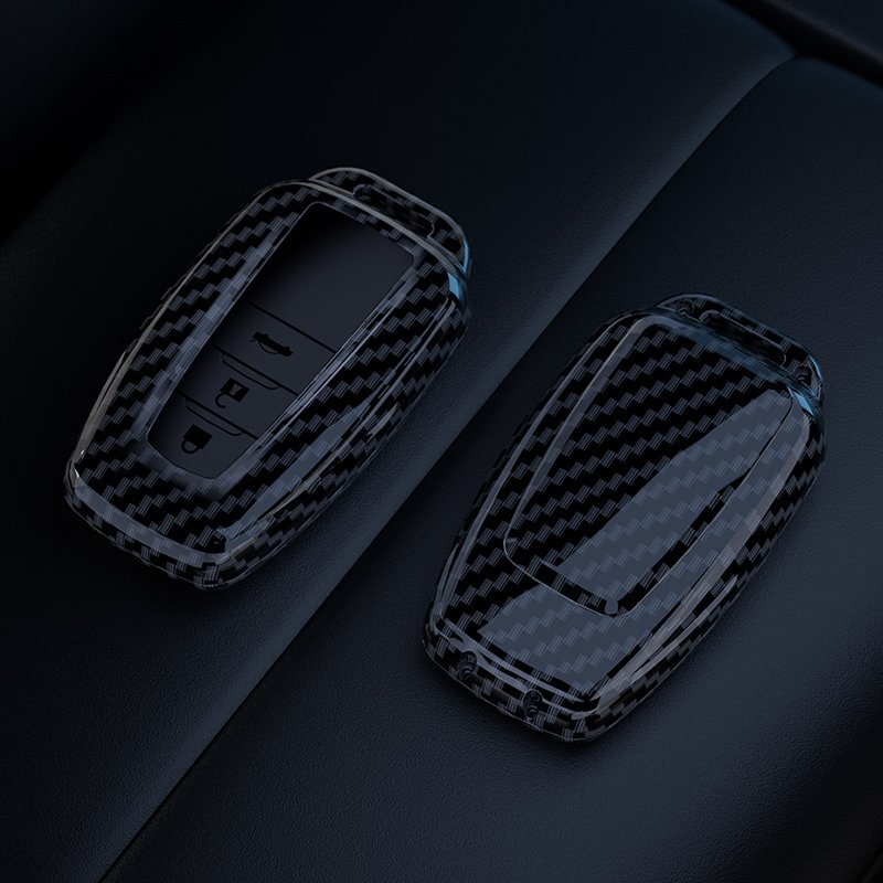 ABS Carbon Fiber Car Key Case Cover For Toyota Prius Camry Corolla CHR C-HR RAV4 Land Cruiser Prado Protector Shell Accessories