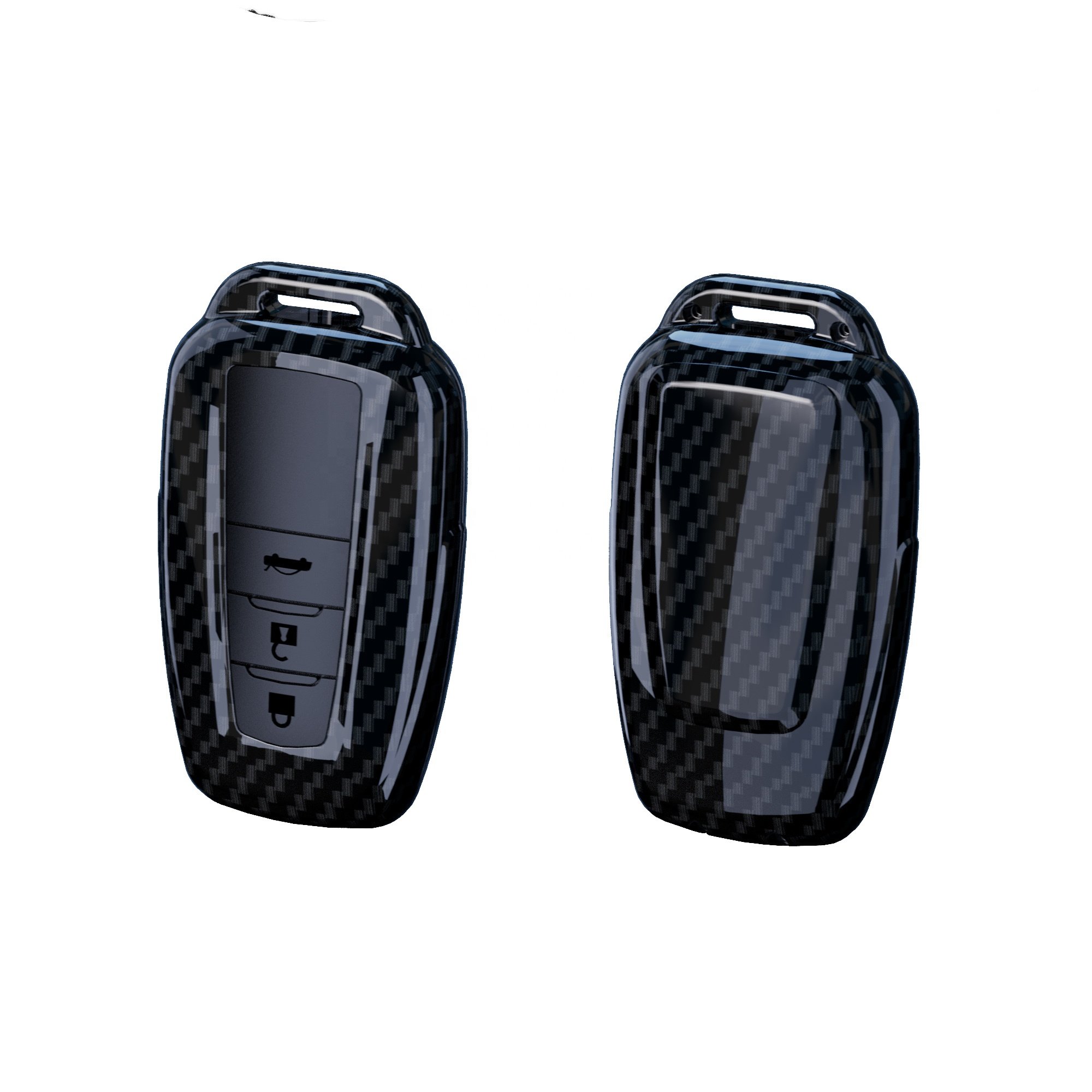 ABS Carbon Fiber Car Key Case Cover For Toyota Prius Camry Corolla CHR C-HR RAV4 Land Cruiser Prado Protector Shell Accessories