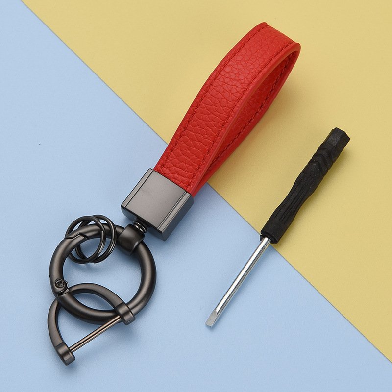 Wholesale Custom logo Sublimation Cute Designer Car Luxury Leather Custom Horseshoe Key chains Leather Car D-Rings Key Rings