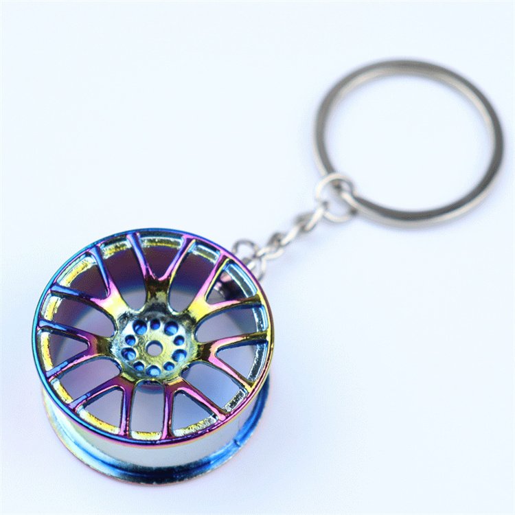 Factory Wholesale Car Key Accessories Wheel key chain Tire Rim 3d Metal Keychain