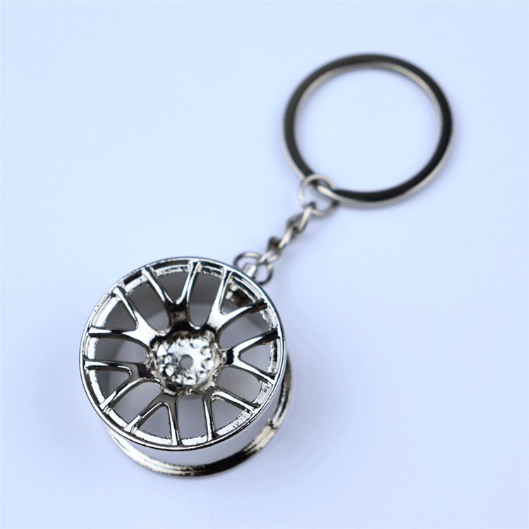 Factory Wholesale Car Key Accessories Wheel key chain Tire Rim 3d Metal Keychain