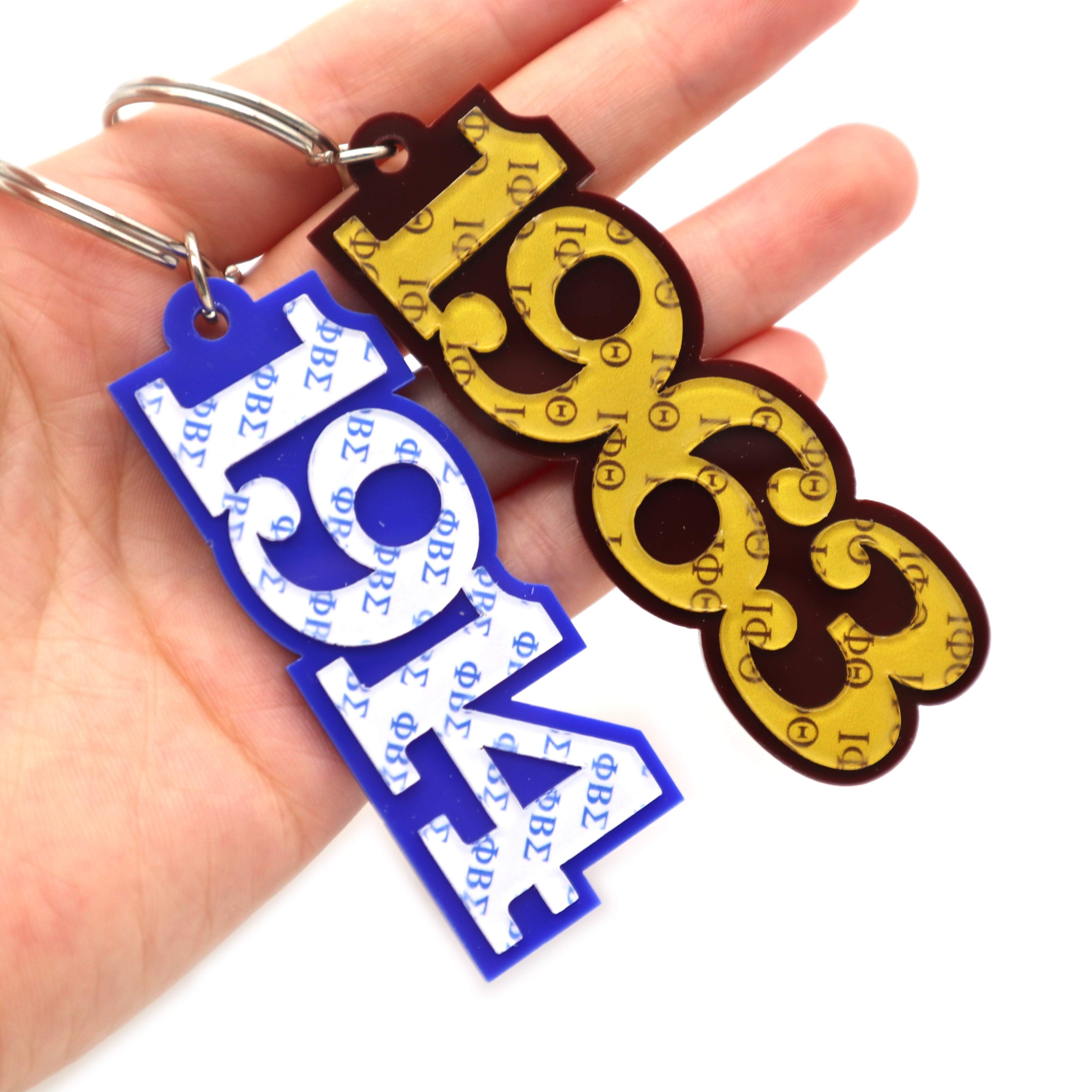 All Groups Custom Made Zeta Phi Beta Sorority Chapters Acrylic Keychain Greek Letters Plastic Keychain Motel Keychain