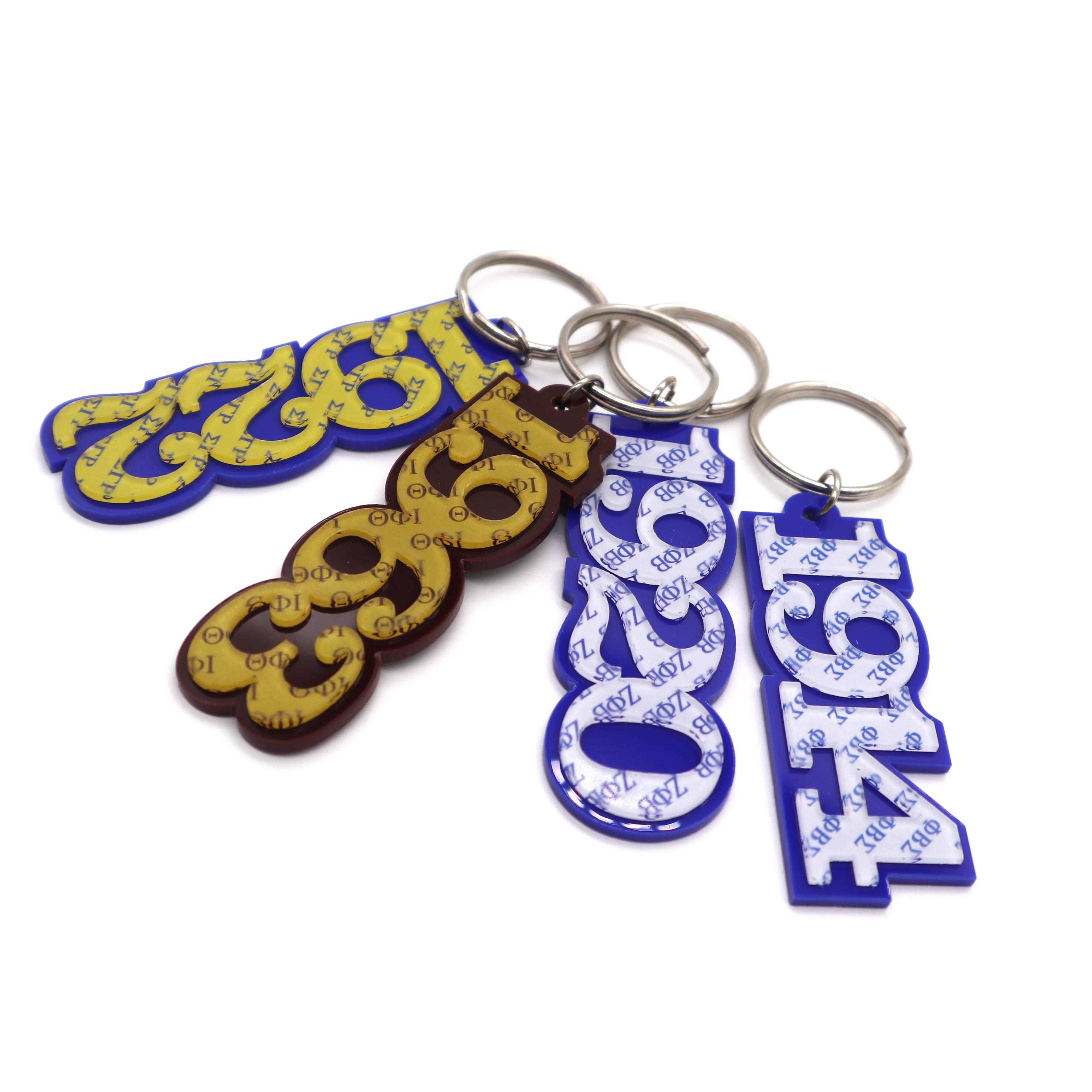All Groups Custom Made Zeta Phi Beta Sorority Chapters Acrylic Keychain Greek Letters Plastic Keychain Motel Keychain