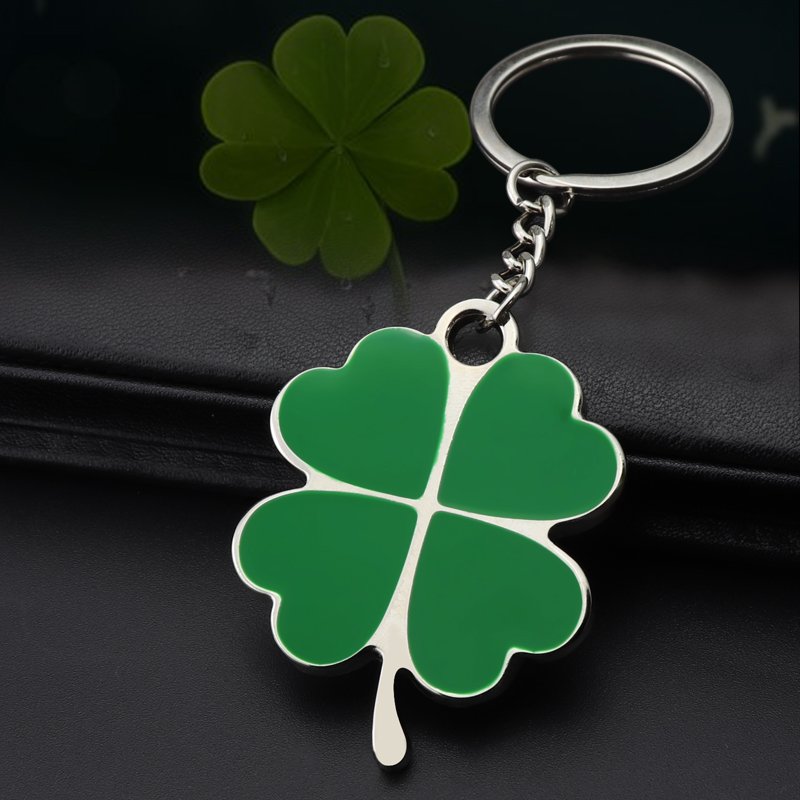 Creative Metal Clover Key chain Car Key ring Pendant Can Be Customized LOGO for Women Bag Charm or Teachere Students Sifts