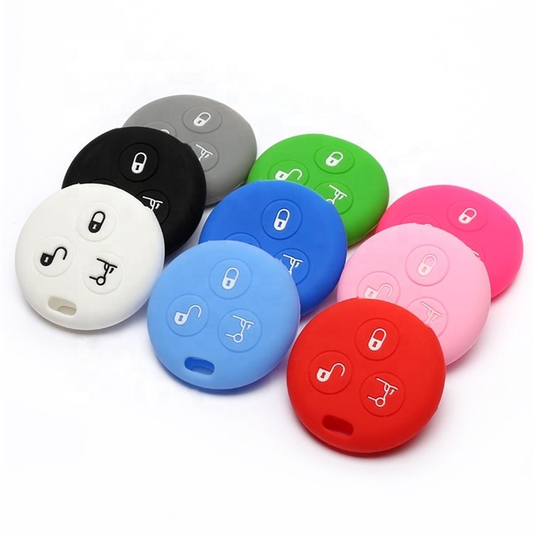 Silicone key cover case fits for benz Smart MERCEDES City Fortwo Roadster 3button remote key protector car accessory