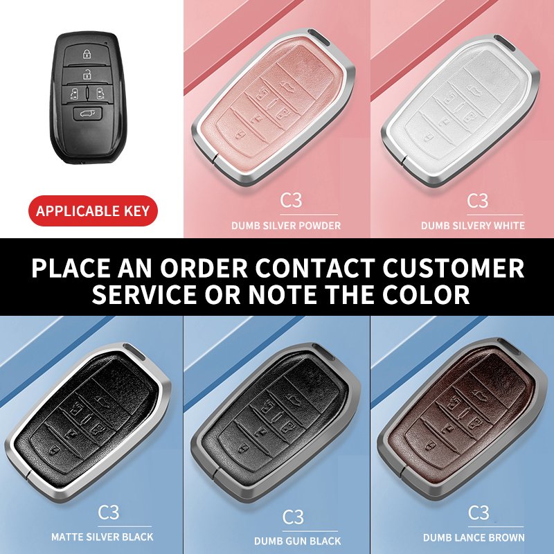 Factory customization Aluminum alloy full cover Protective Key chain Keys Bag Car Key Case Accessories for Toyota use C3