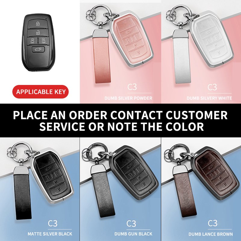 Factory customization Aluminum alloy full cover Protective Key chain Keys Bag Car Key Case Accessories for Toyota use C3