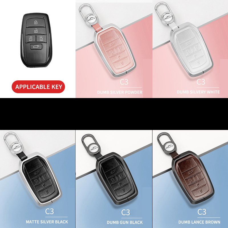 Factory customization Aluminum alloy full cover Protective Key chain Keys Bag Car Key Case Accessories for Toyota use C3