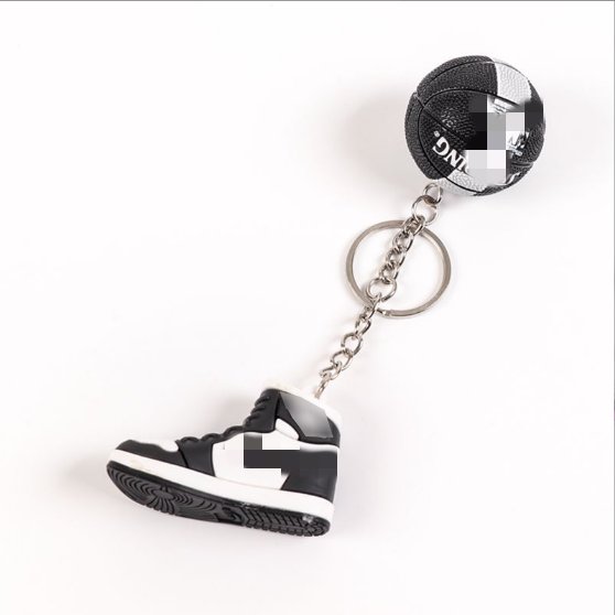Custom 3D Mini Air Jordans Shoe Keychain Model Rubber Keychains with Basketball Mini Sneaker Car Keychain Bag Pendant for Gif