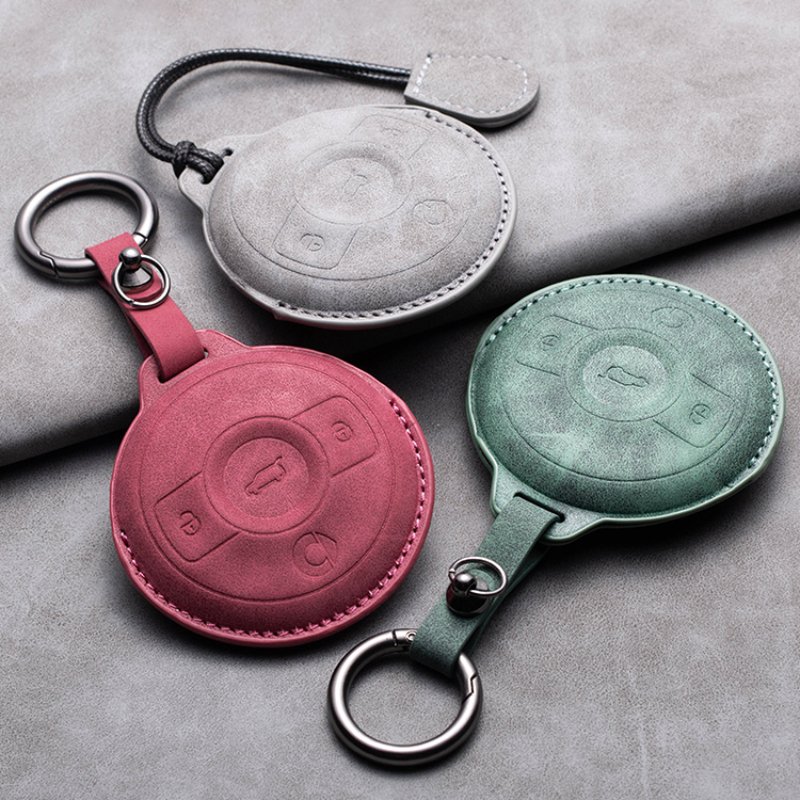 Leather Car Key Case Cover Protector Holder Shell For SMART Fortwo 1 Benz SMART 2022 2023 Accessories