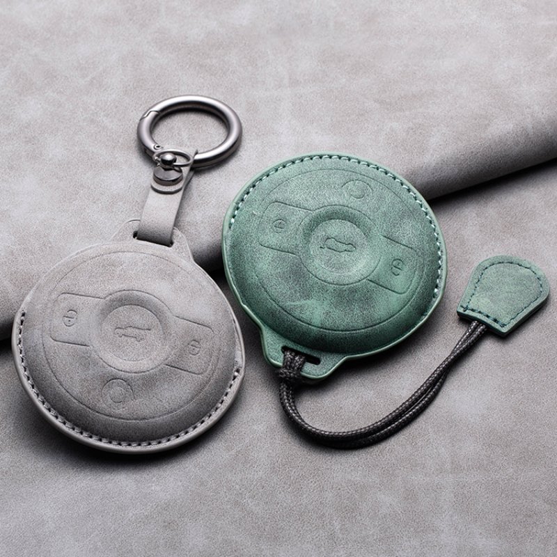 Leather Car Key Case Cover Protector Holder Shell For SMART Fortwo 1 Benz SMART 2022 2023 Accessories